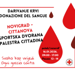 Prva ovogodišnja akcija darivanja krvi u petak 16.01.2026. godine u Novigradu