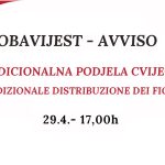 Podjela sadnica cvijeća u srijedu 29.4.